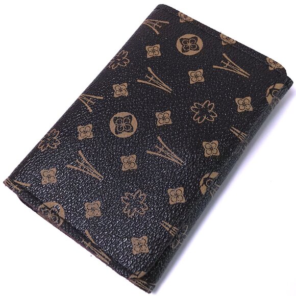Woman's Trifold Wallet dark brown monogram unbranded NEW light-weight small - Picture 1 of 5